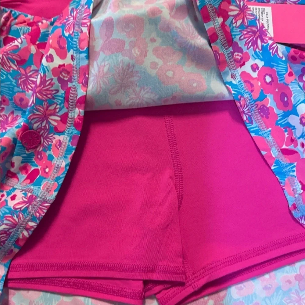 Lilly Pulitzer girls mini Aila skort UPF 50+ in aura pink baby bloomer XL NWT